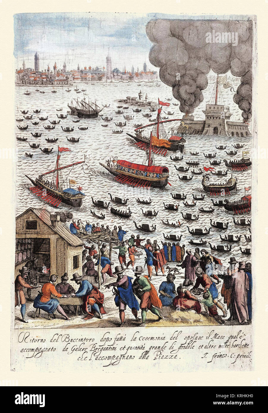 Retorno de la nave del Dux-Habiti d’hvomeni et donne venetiane 1609 Stock Photo