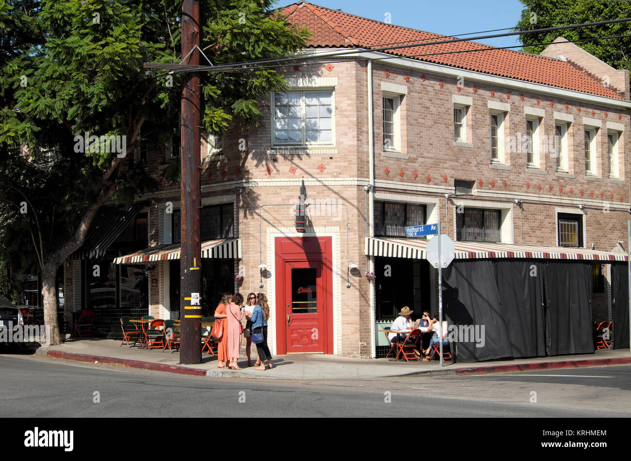 'Little Dom's' Italian restaurant on Hillhurst Avenue in the Los Feliz neighbourhood of Los Angeles, California USA  KATHY DEWITT Stock Photo