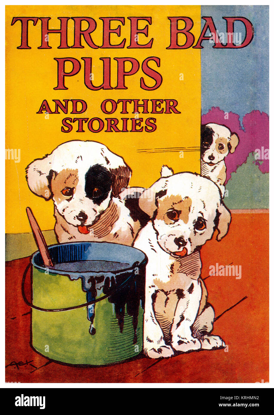 Three Bad Pups and other Stories Stock Photo