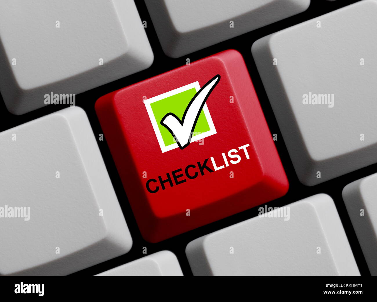 keyboard hook checklist Stock Photo Alamy