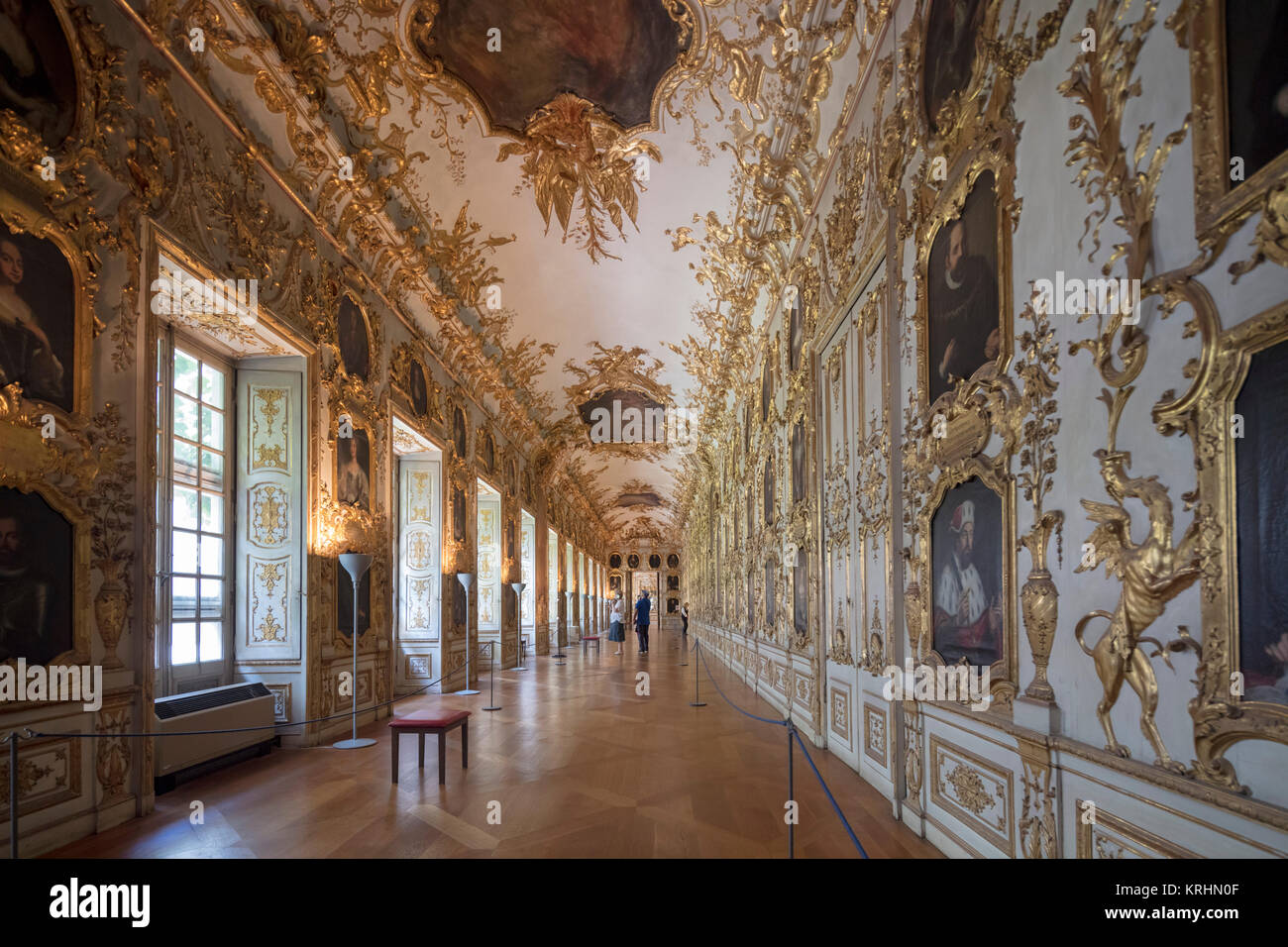 The Ancestral Gallery, Ahnengallerie (1726–1731), The Residenz, royal palace, Munich, Bavaria, Germany Stock Photo