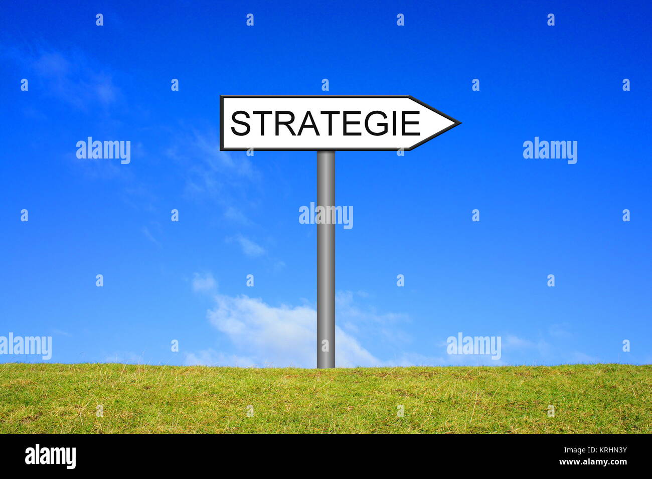 signpost showing strategy Stock Photo Alamy
