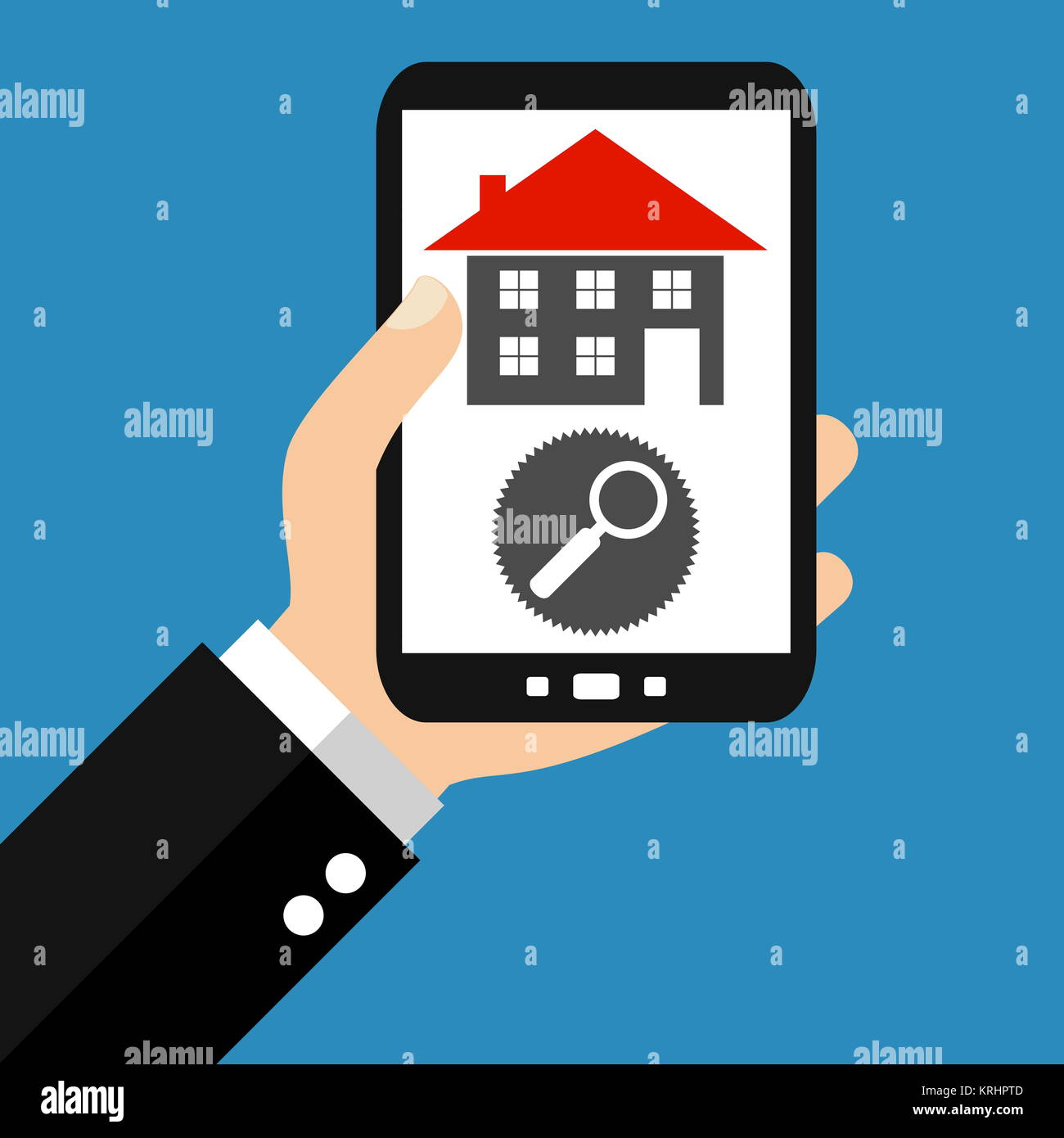 house search with the smartphone Stock Photo Alamy