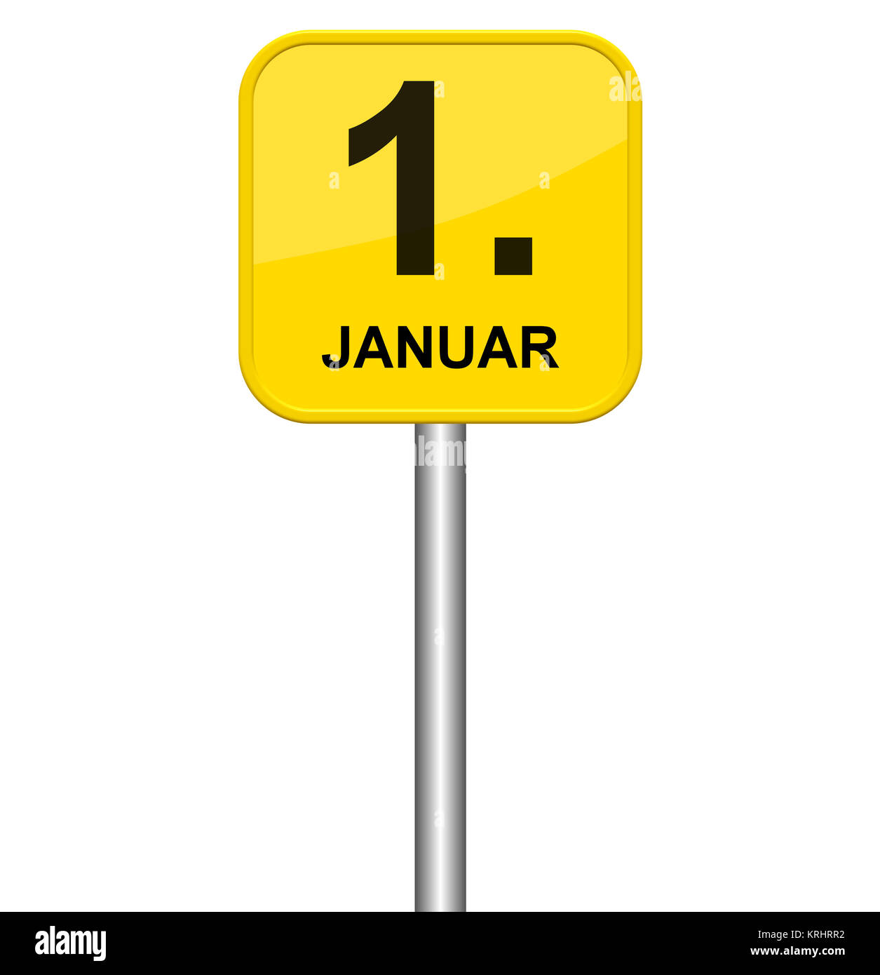 yellow sign 1 january Stock Photo - Alamy