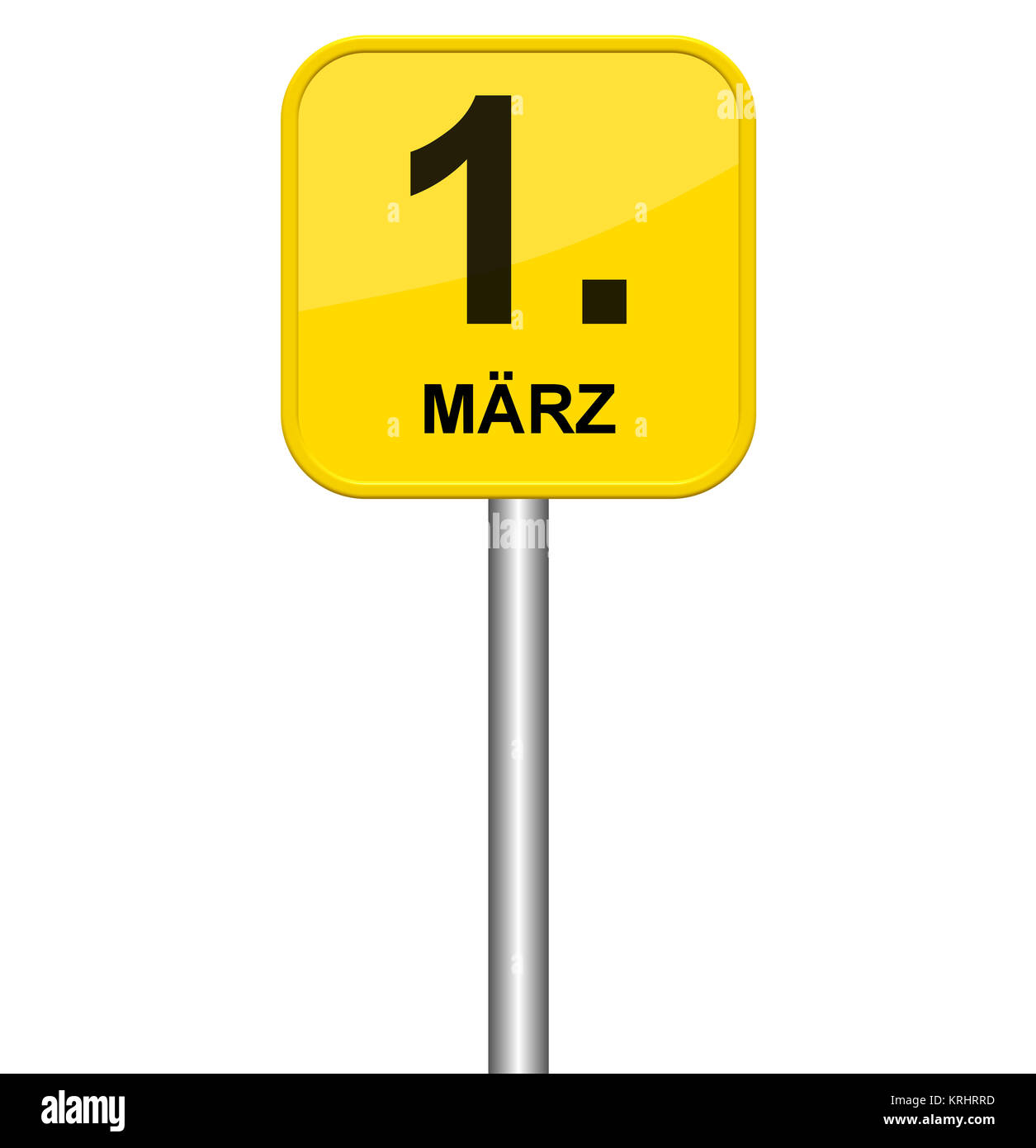 yellow sign march 1 Stock Photo Alamy