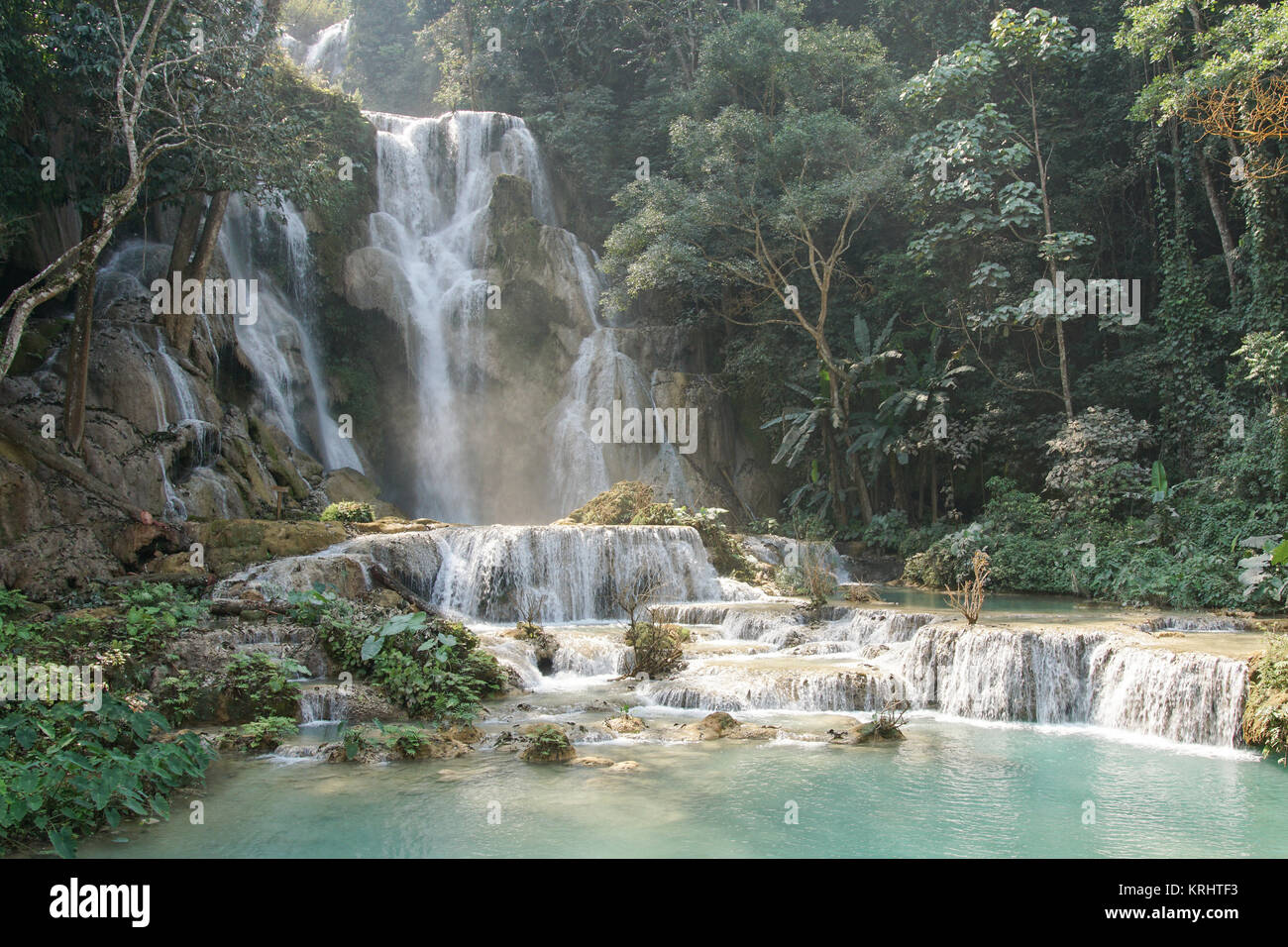 indeed,kuang si waterfall,laos Stock Photo