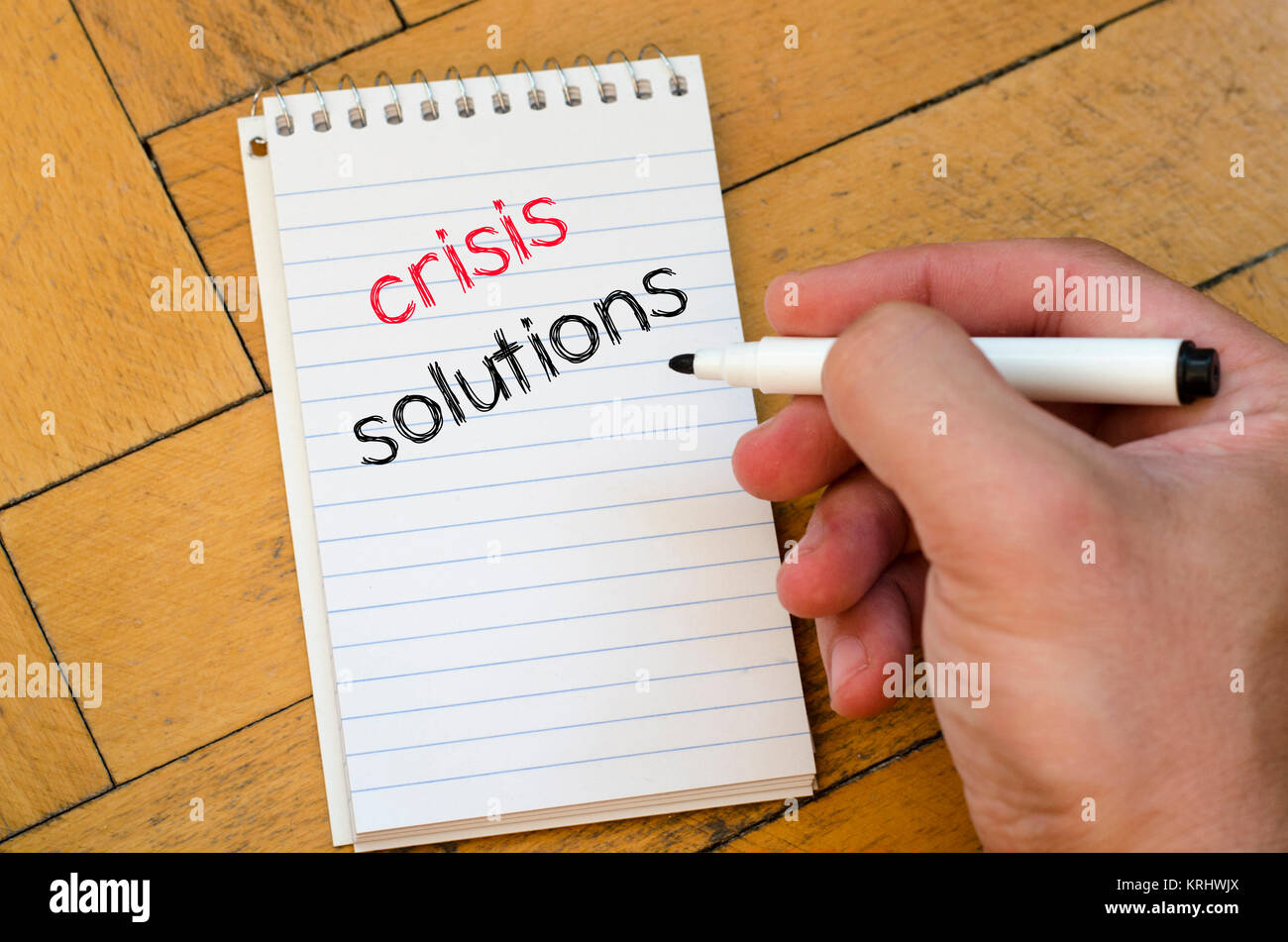 Crisis solutions text concept Stock Photo - Alamy