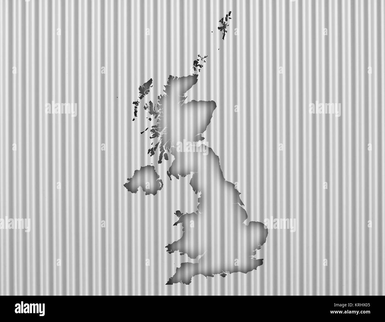 map of great britain on corrugated ironr Stock Photo - Alamy