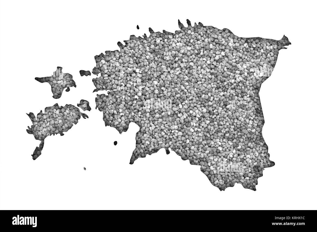 map of estonia on poppy Stock Photo