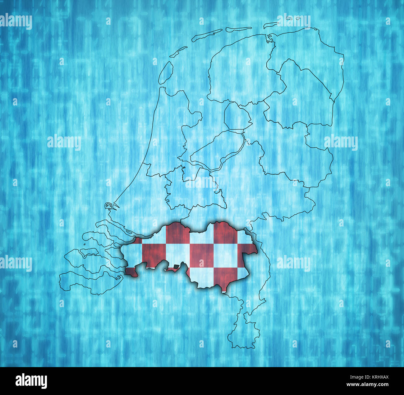 north brabant on map of provinces of netherlands Stock Photo - Alamy