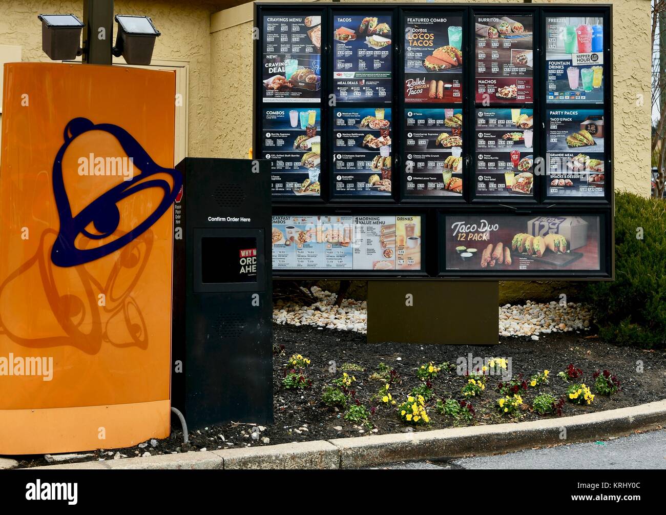 Taco Bell food menu Stock Photo - Alamy