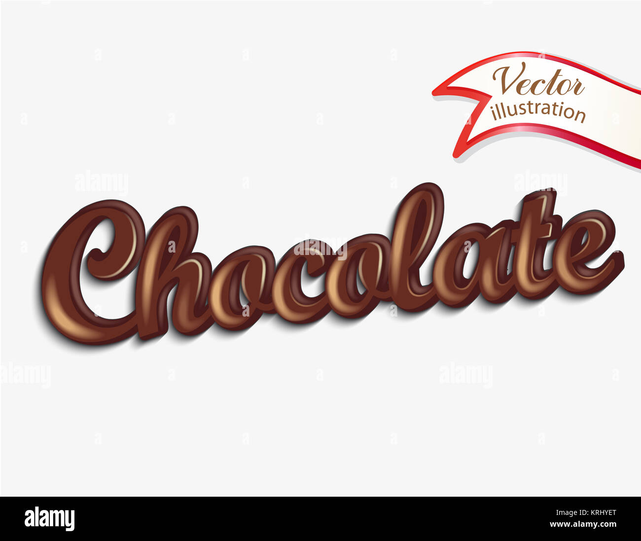 Chocolate label, inscription. Stock Photo