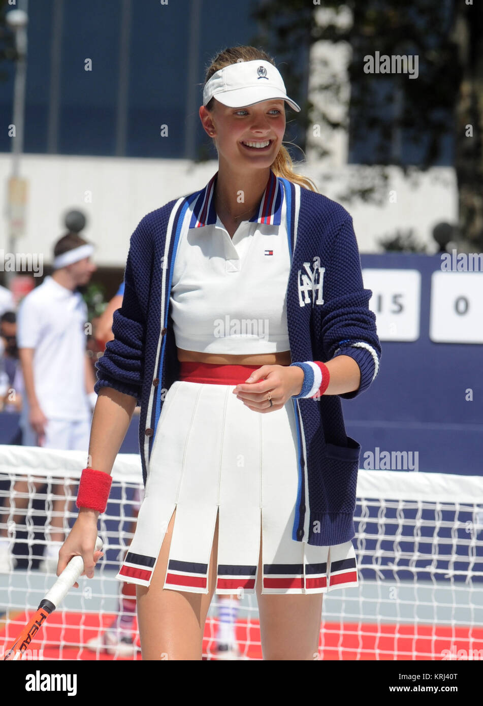 NEW YORK, NY - AUGUST 25: Constance Jablonski attends the Tommy Hilfiger  And Rafael Nadal Launch Global