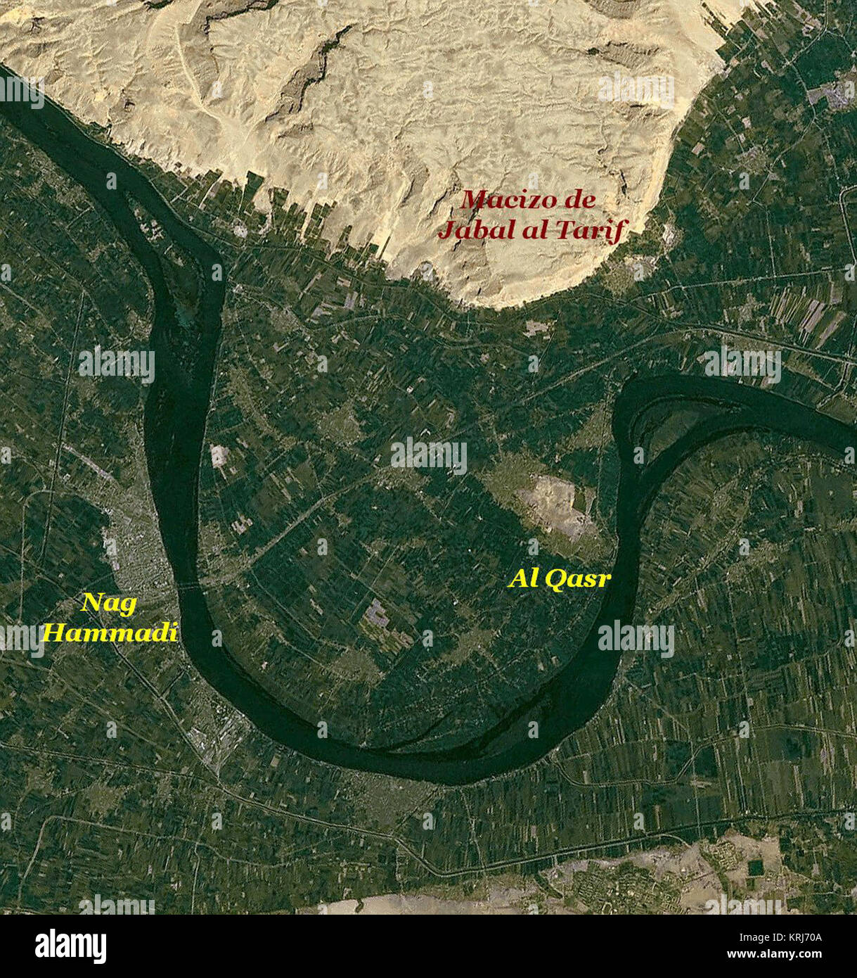 C2B7 Mapa del lugar del descubrimiento de los Códices de Nag Hammadi C2B7 Stock Photo