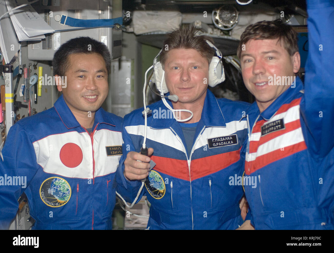 Expedition 19 crew members on-orbit Stock Photo