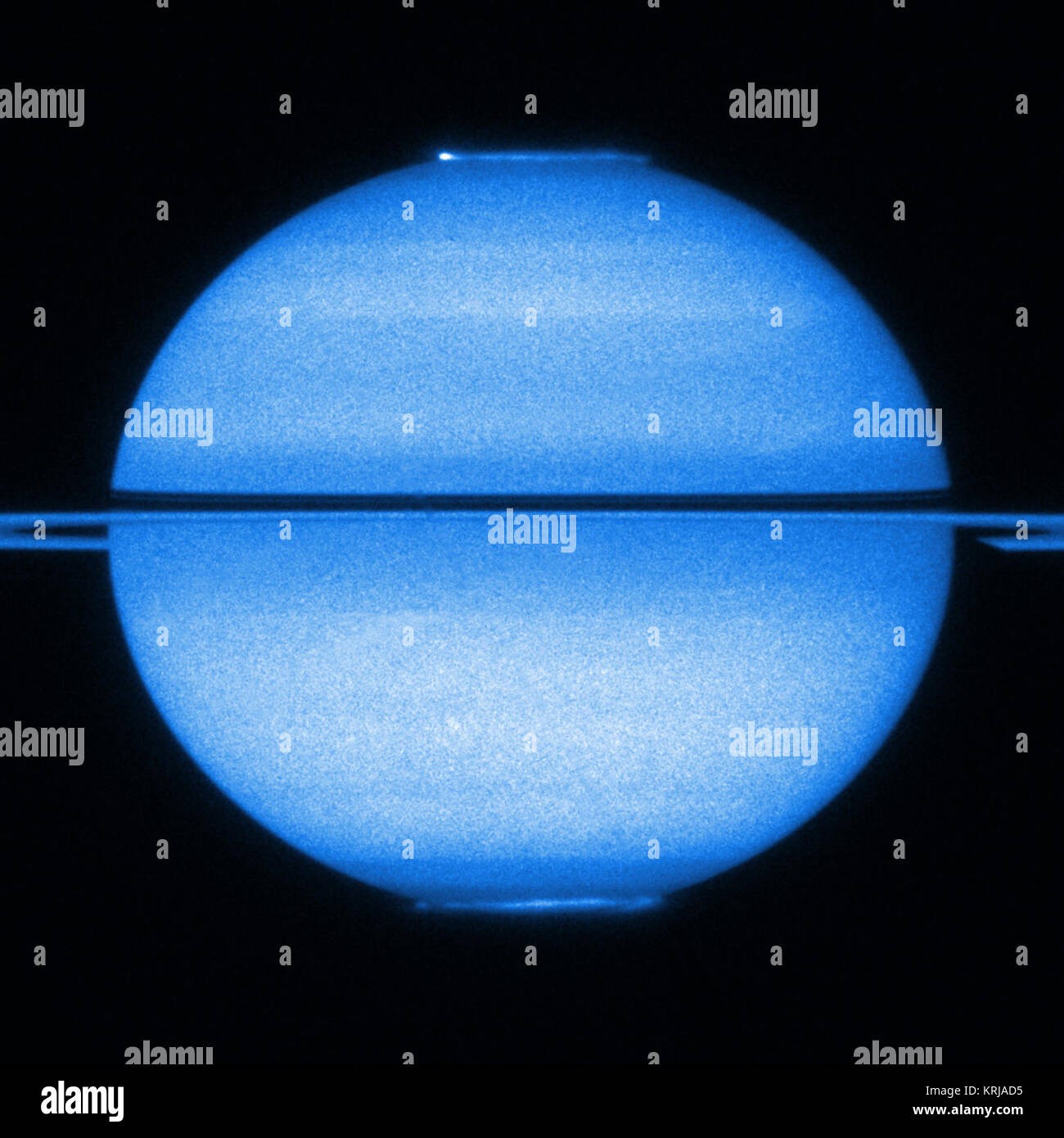 Saturn's double aurorae (captured by the Hubble Space Telescope) Stock Photo