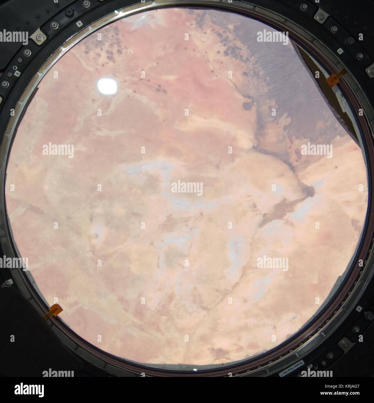 Cupola ISS open shutters centre crop Stock Photo Alamy