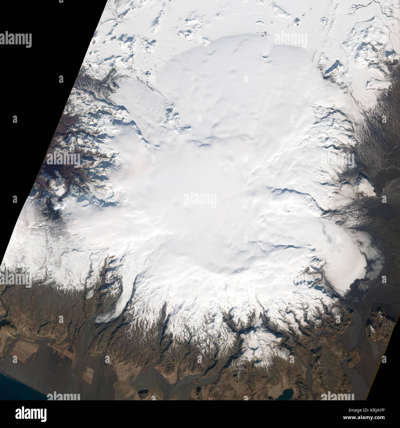 Eruption of Eyjafjallajökull Volcano, Iceland 2010-04-04 lrg Stock