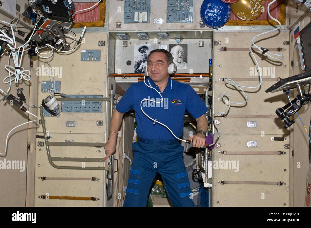 Skvortsov inside the Zvezda Module Stock Photo - Alamy