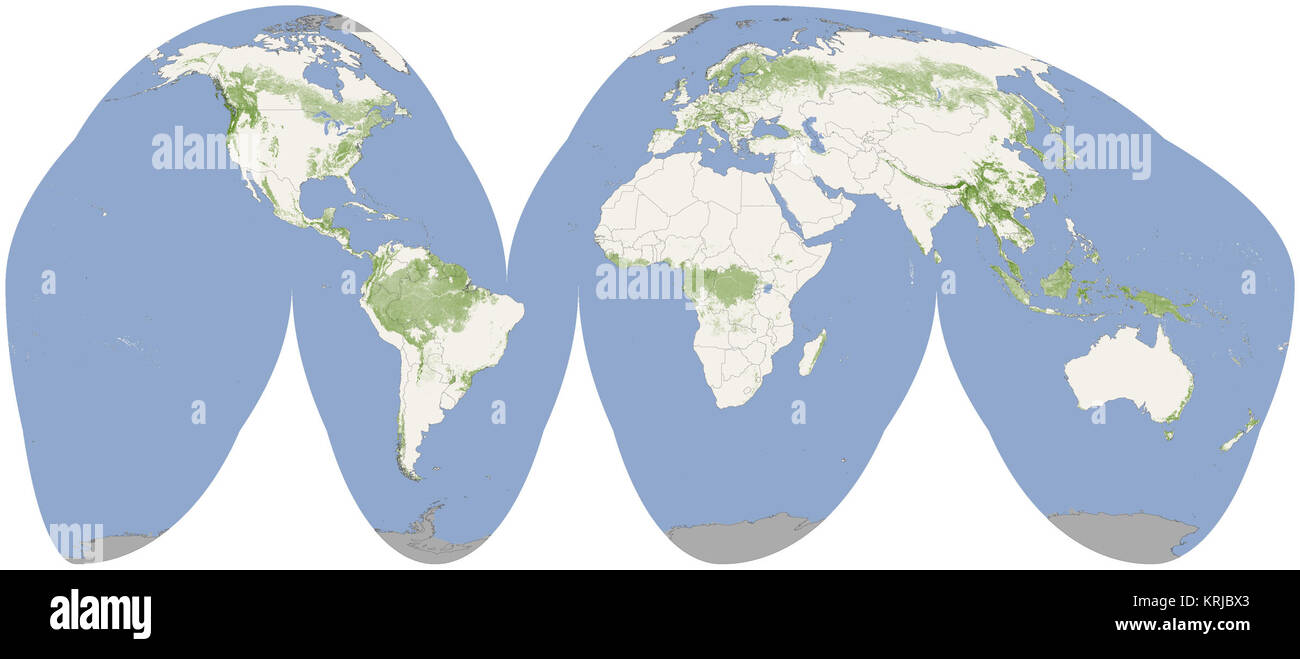 Global tree canopy map NASA Stock Photo - Alamy