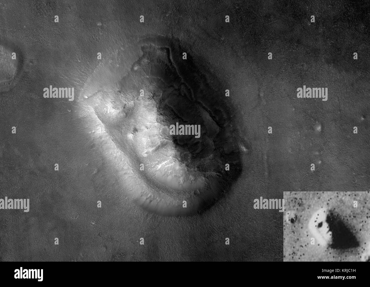 Face on Mars with Inset Stock Photo