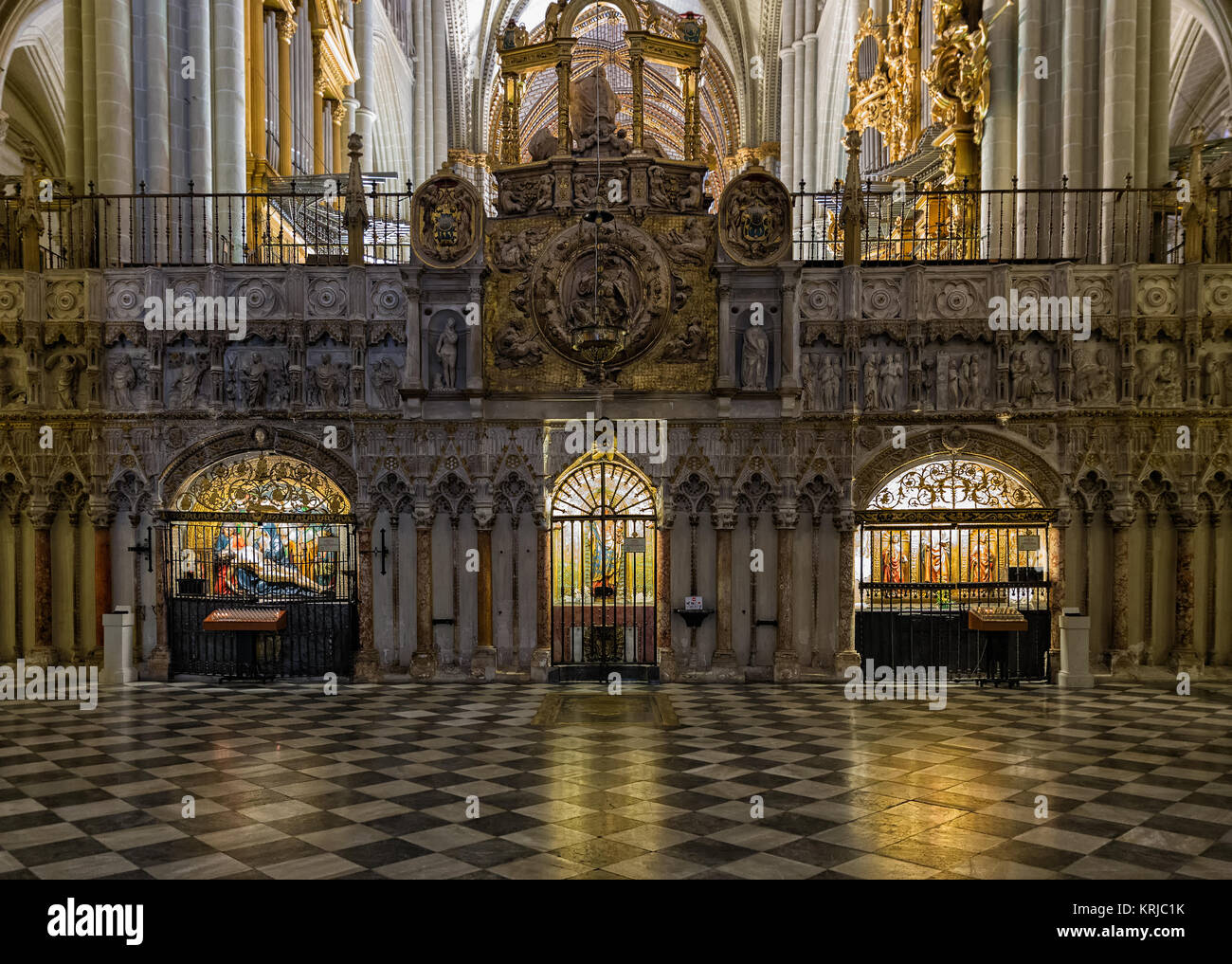Chapels inside the Cathedral in Toledo. Spain. Stock Photo