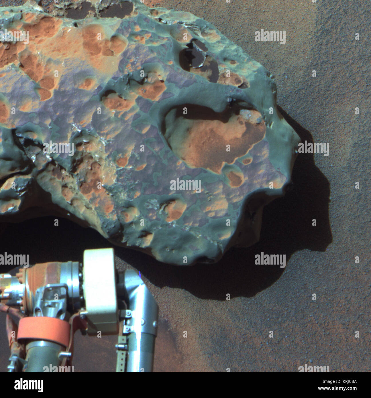 IDL TIFF file PIA13418 - Oileán Ruaidh meteorite on Mars (false colour) Stock Photo