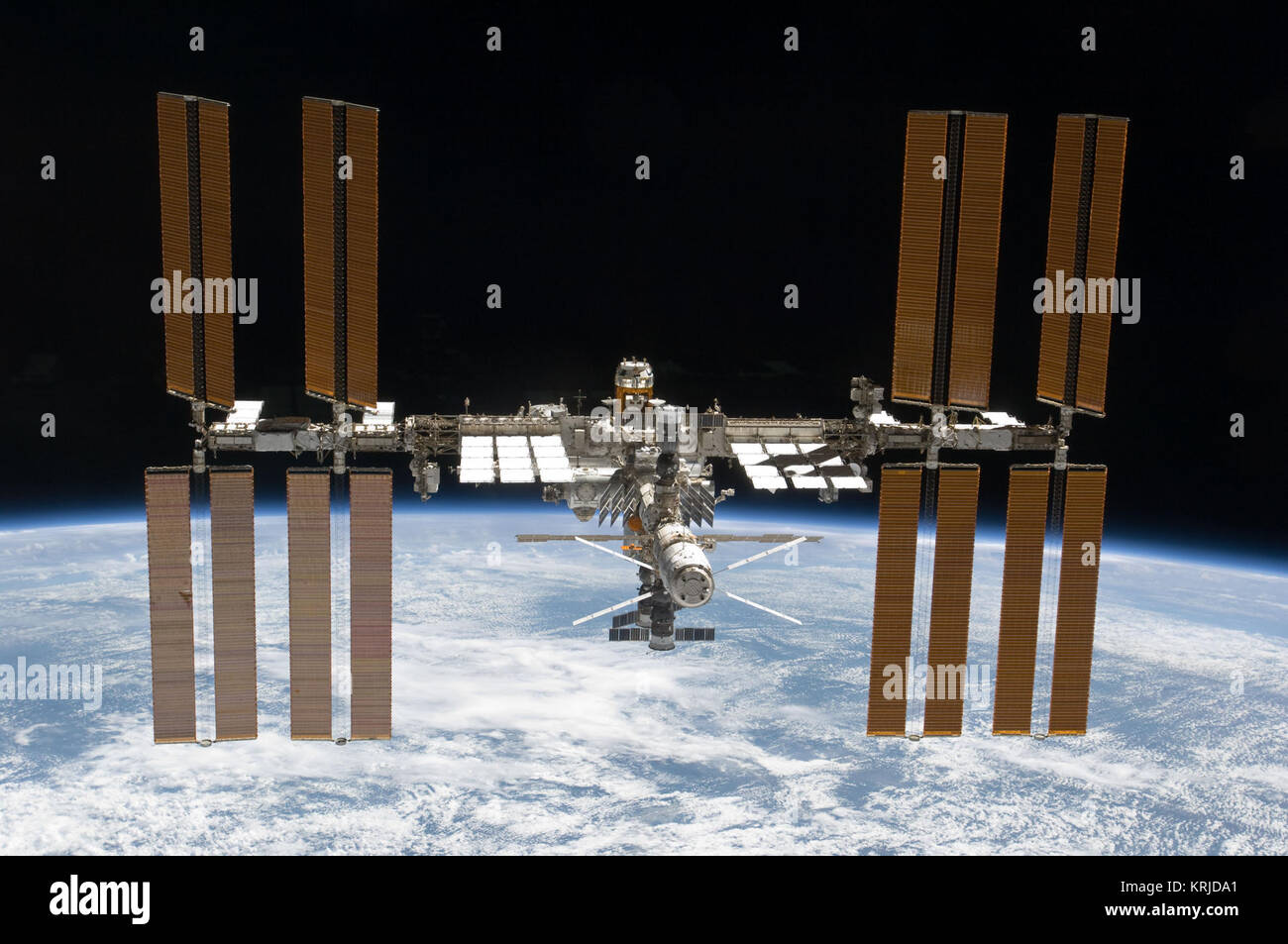 Sts 133 International Space Station After Undocking 9 Stock Photo Alamy