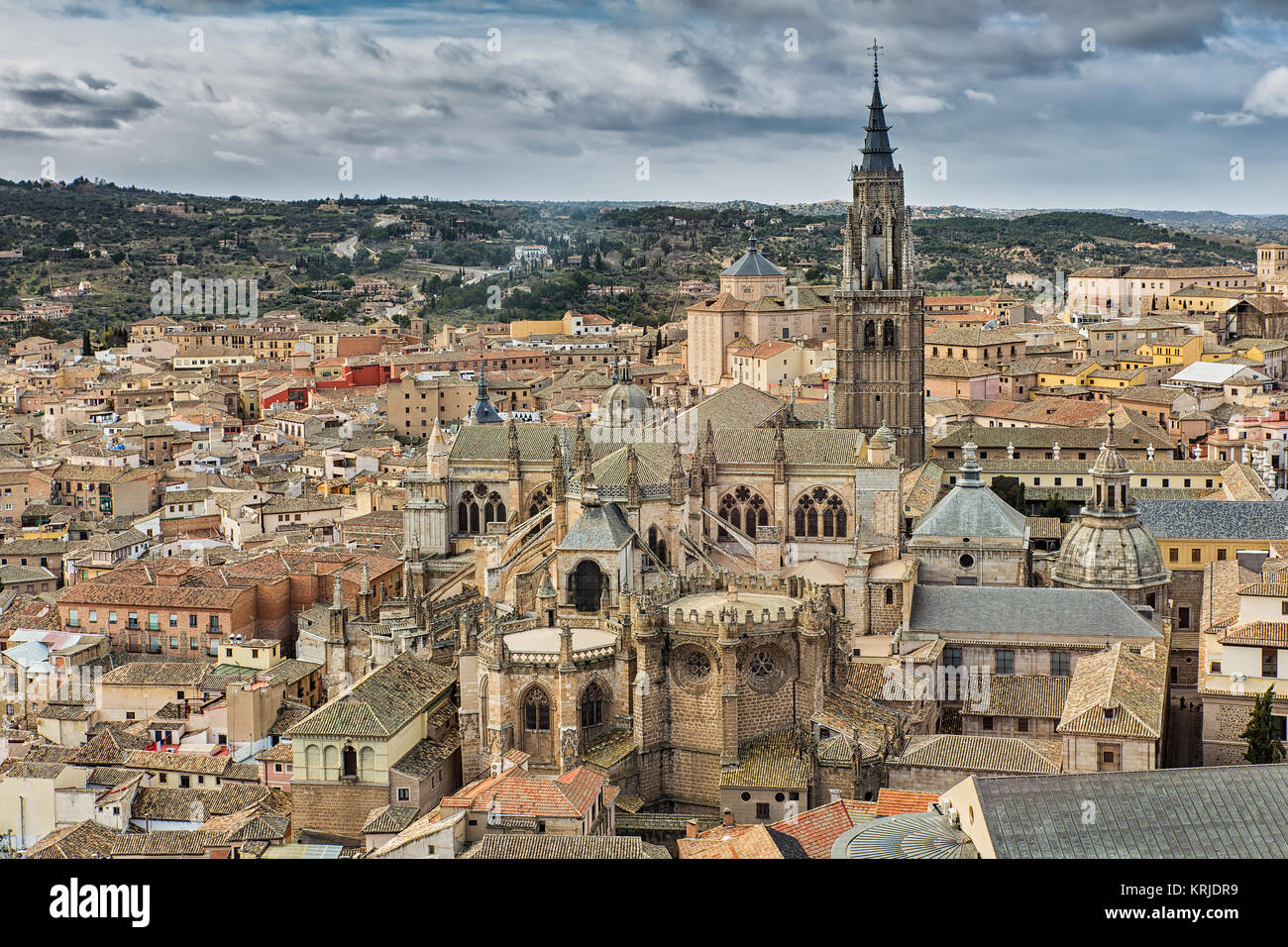 Gothic Cathedral located in the old town of Toledo. Spain. Stock Photo