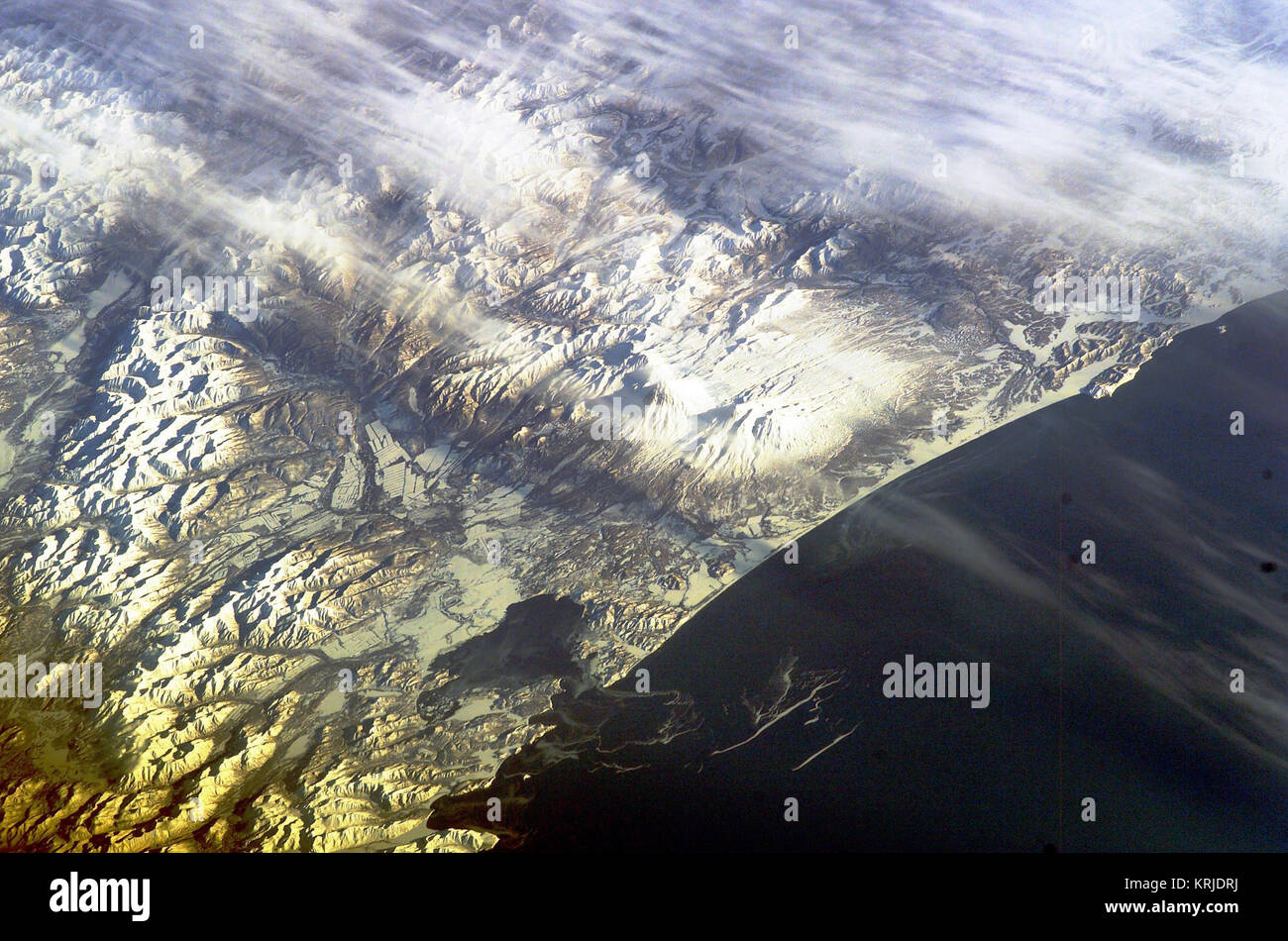 Koryaksky and Avachinsky volcanoes from the ISS Stock Photo - Alamy