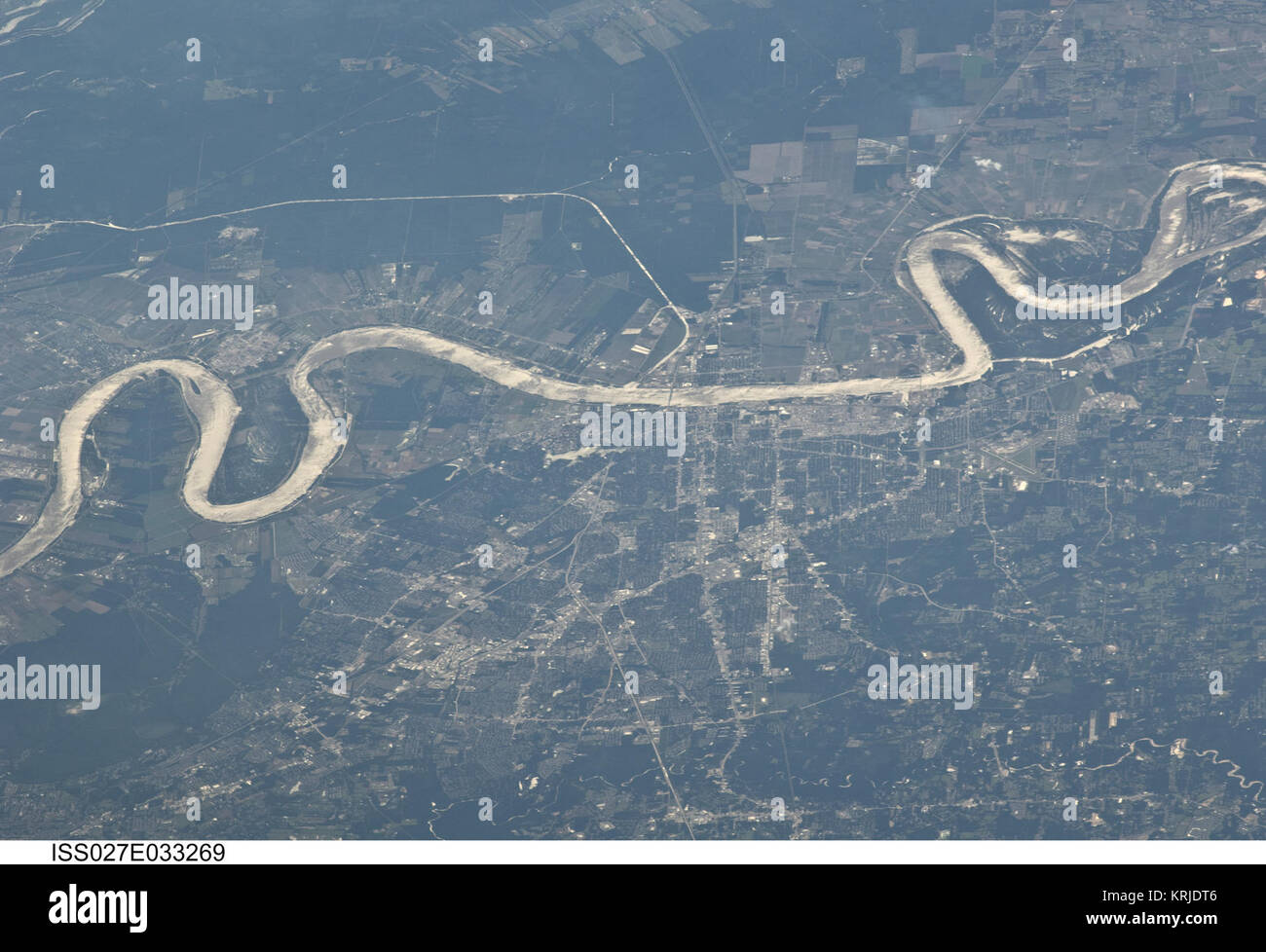 Aerial of Baton Rouge, LA from ISS 2011 Stock Photo