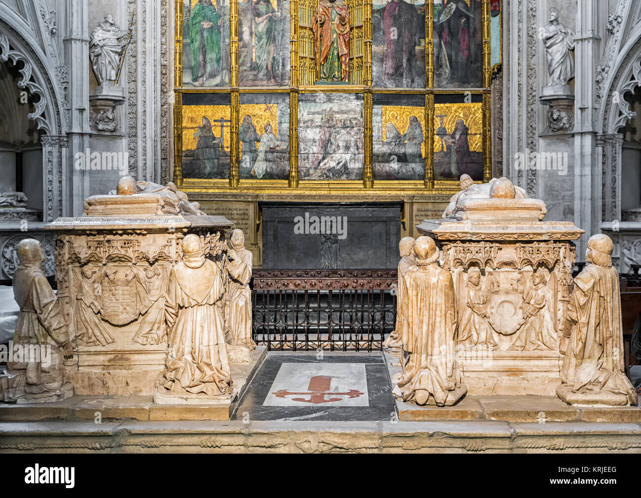 This chapel is located inside the Cathedral of Toledo. Stock Photo