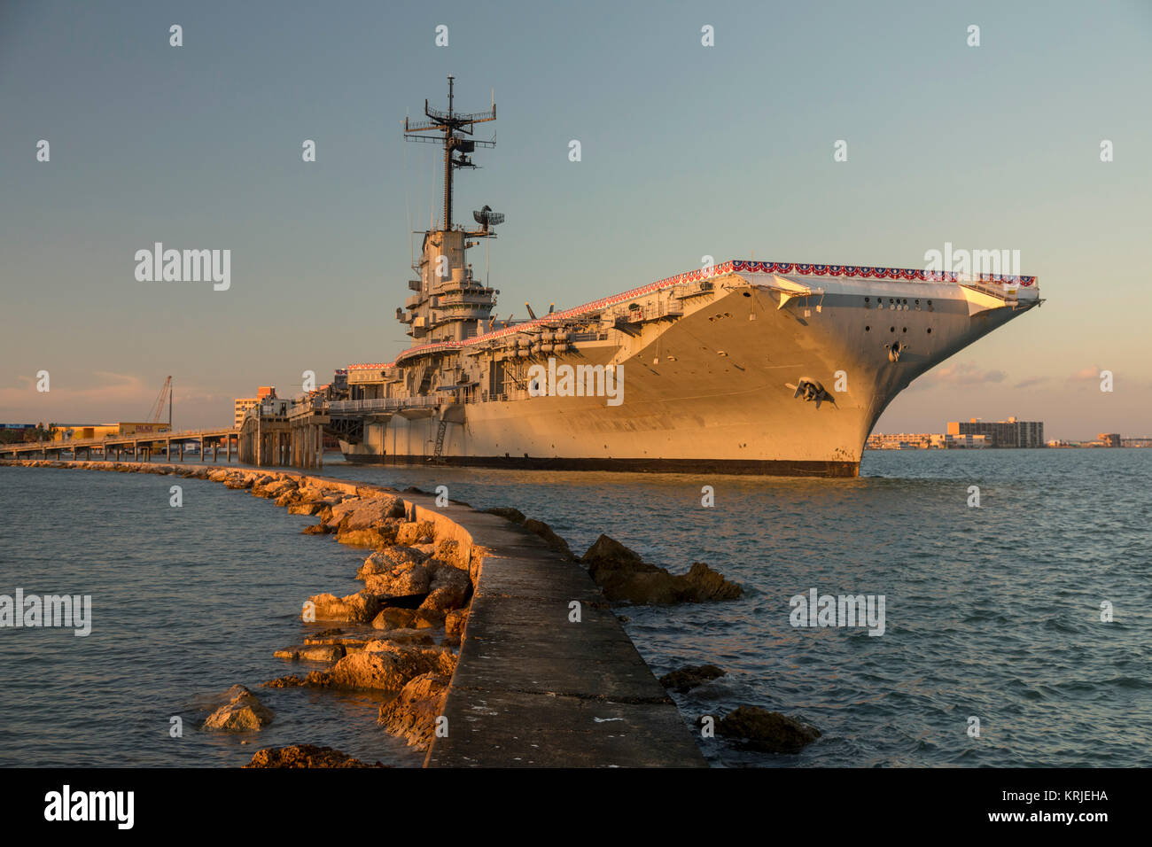 Corpus Christi, Texas - The USS Lexington, a World War II aircraft carrier, which is now a naval museum. Stock Photo