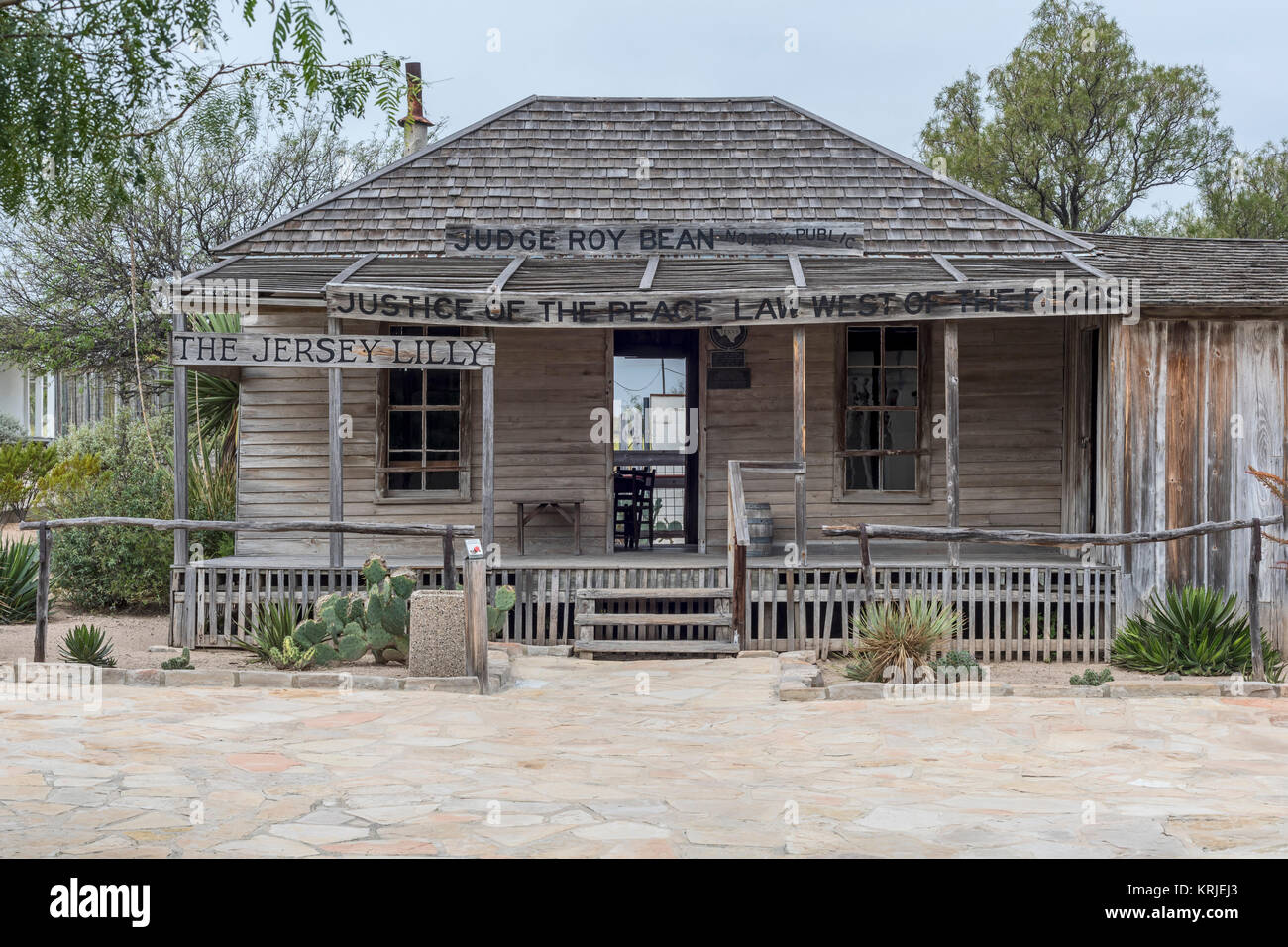 Langtry, Texas - The "Jersey Lilly," Judge Roy Bean's combination saloon and courtroom during the late 1800s when he was the "Law West of the Pecos." Stock Photo