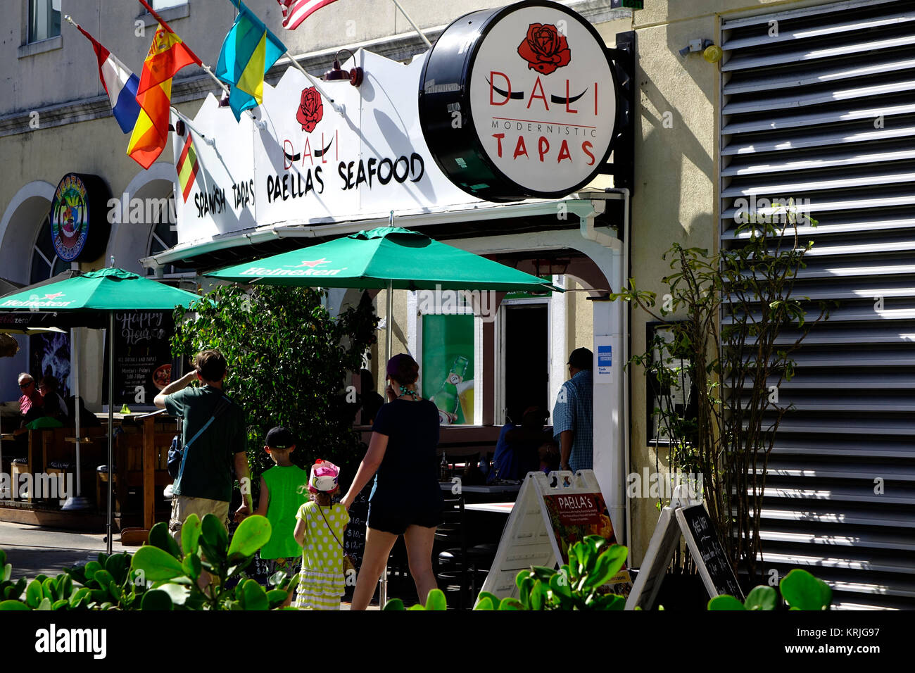 Dali is a locally owned fresh food restaurant in Nassau, Bahamas serving seafood and drinks. Stock Photo