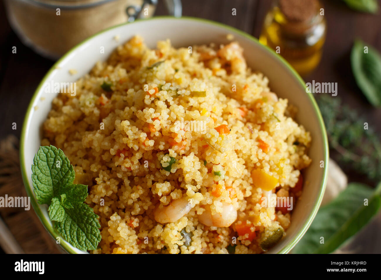 Couscous with shrimps and vegetables Stock Photo Alamy