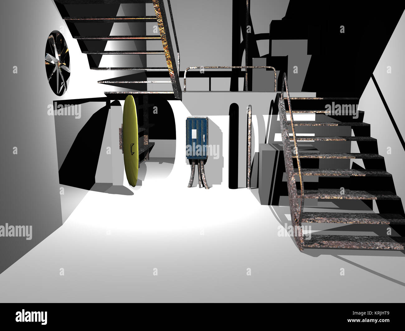 basement storage room with boxes Stock Photo Alamy