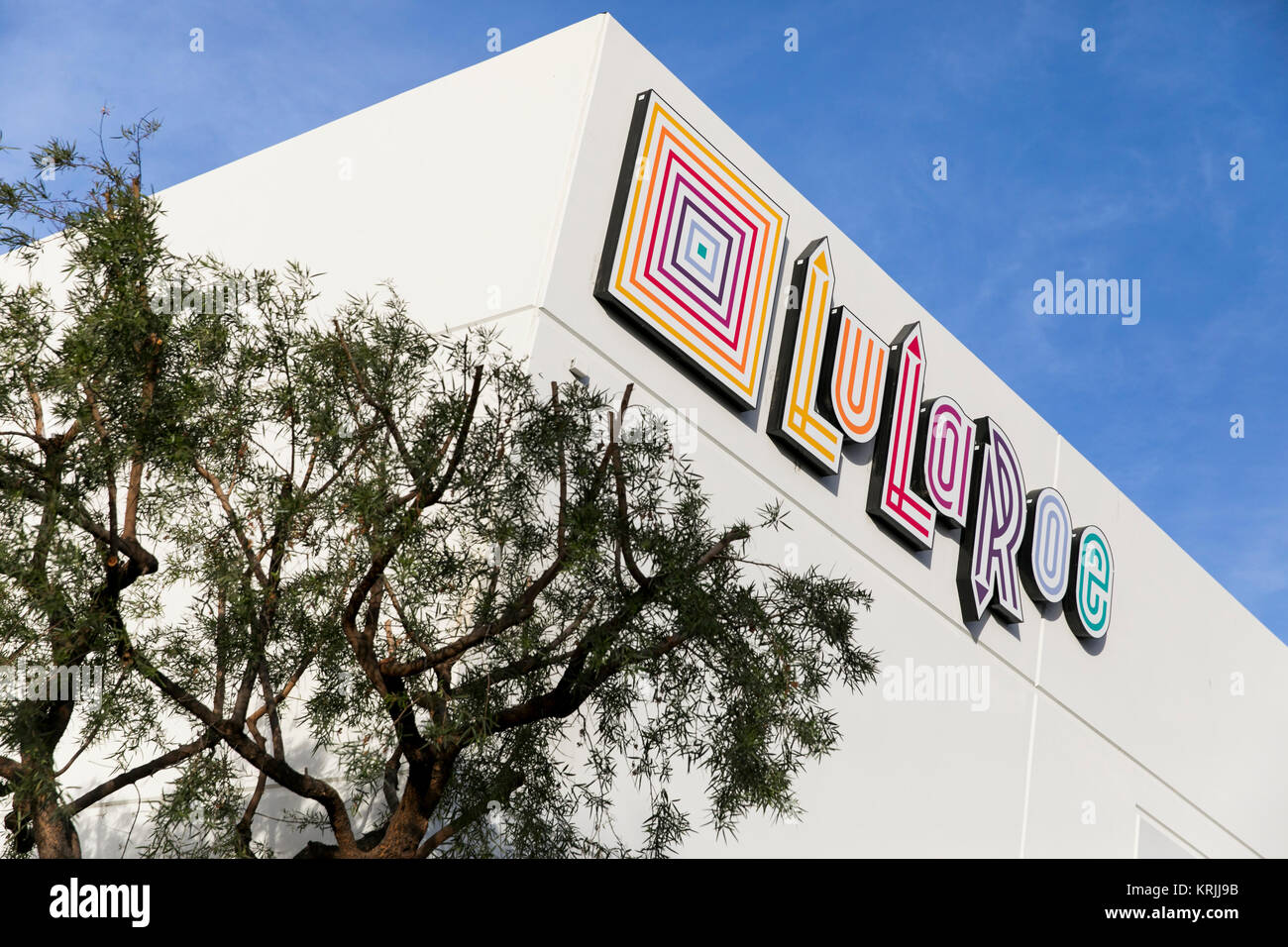 A logo sign outside of the headquarters of LuLaRoe in Corona, California on  December 9, 2017 Stock Photo - Alamy
