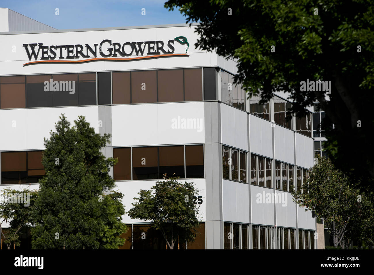A logo sign outside of the headquarters of Western Growers in Irvine, California, on December 9, 2017. Stock Photo
