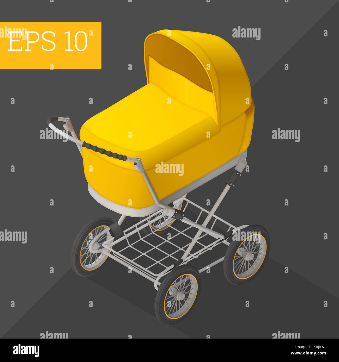 baby carriage isometric vector illustration Stock Photo