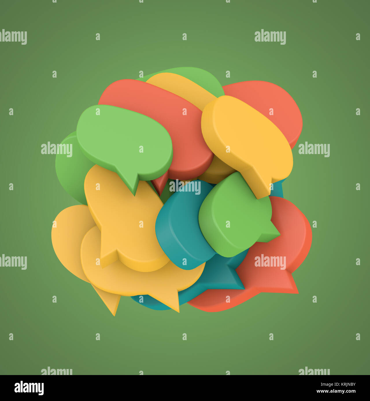 3d illustration with many colored speech bubbles Stock Photo - Alamy