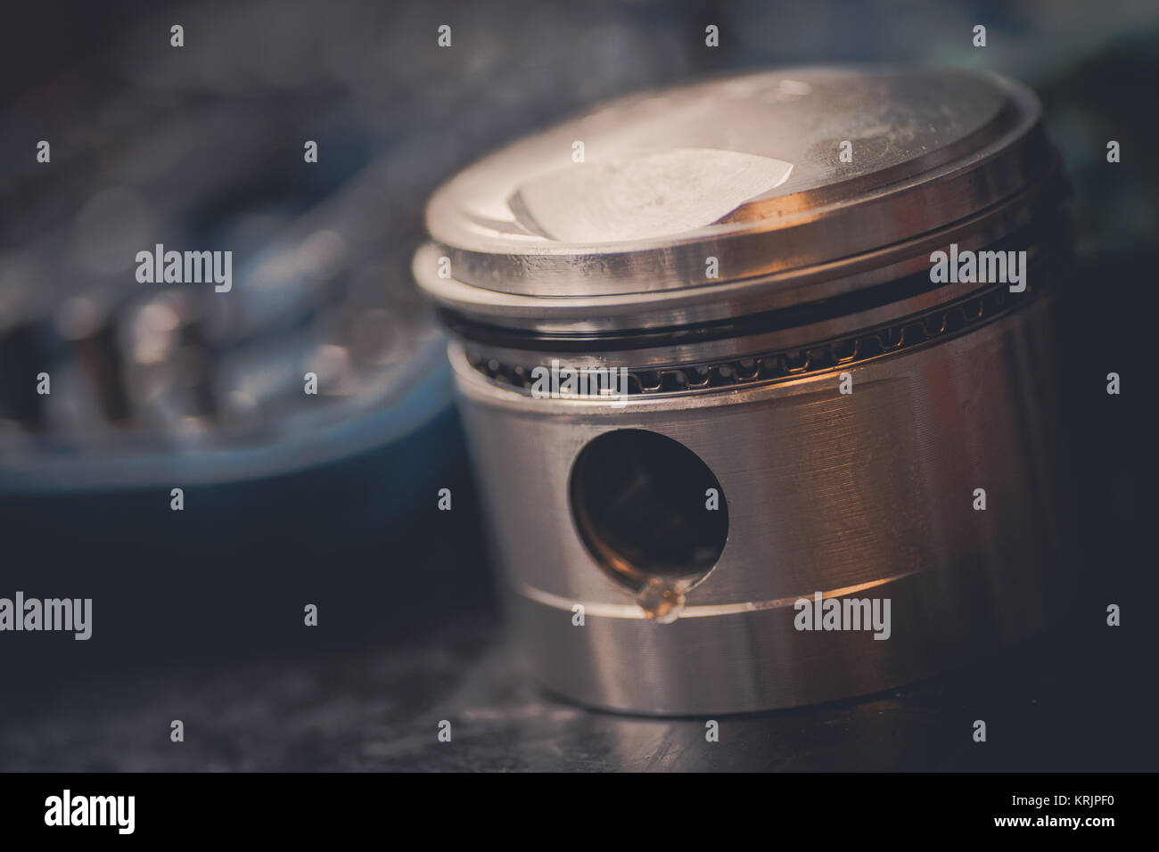 Motorcycle piston detail Stock Photo Alamy