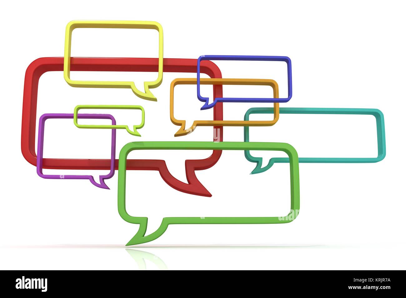 Conceptual 3D illustration of speech bubbles Stock Photo - Alamy