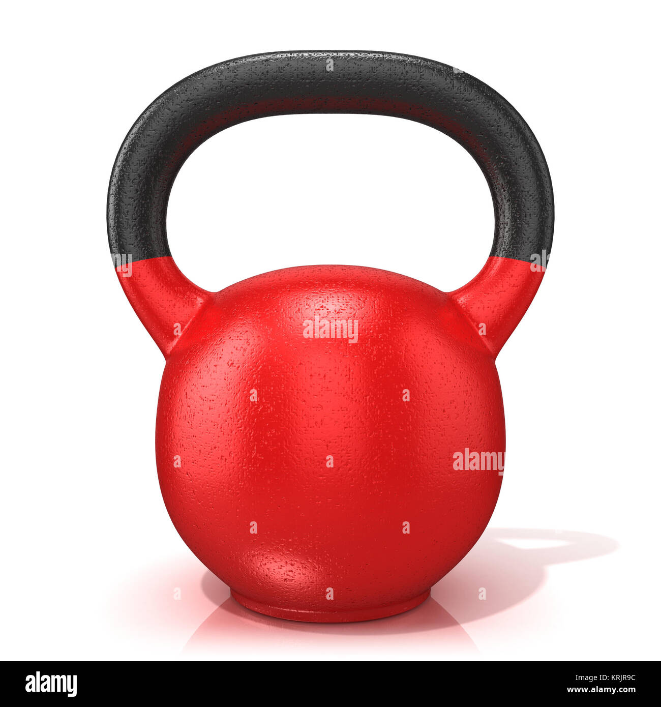 Red kettle bell weight, isolated on a white background. 3D Stock Photo Alamy