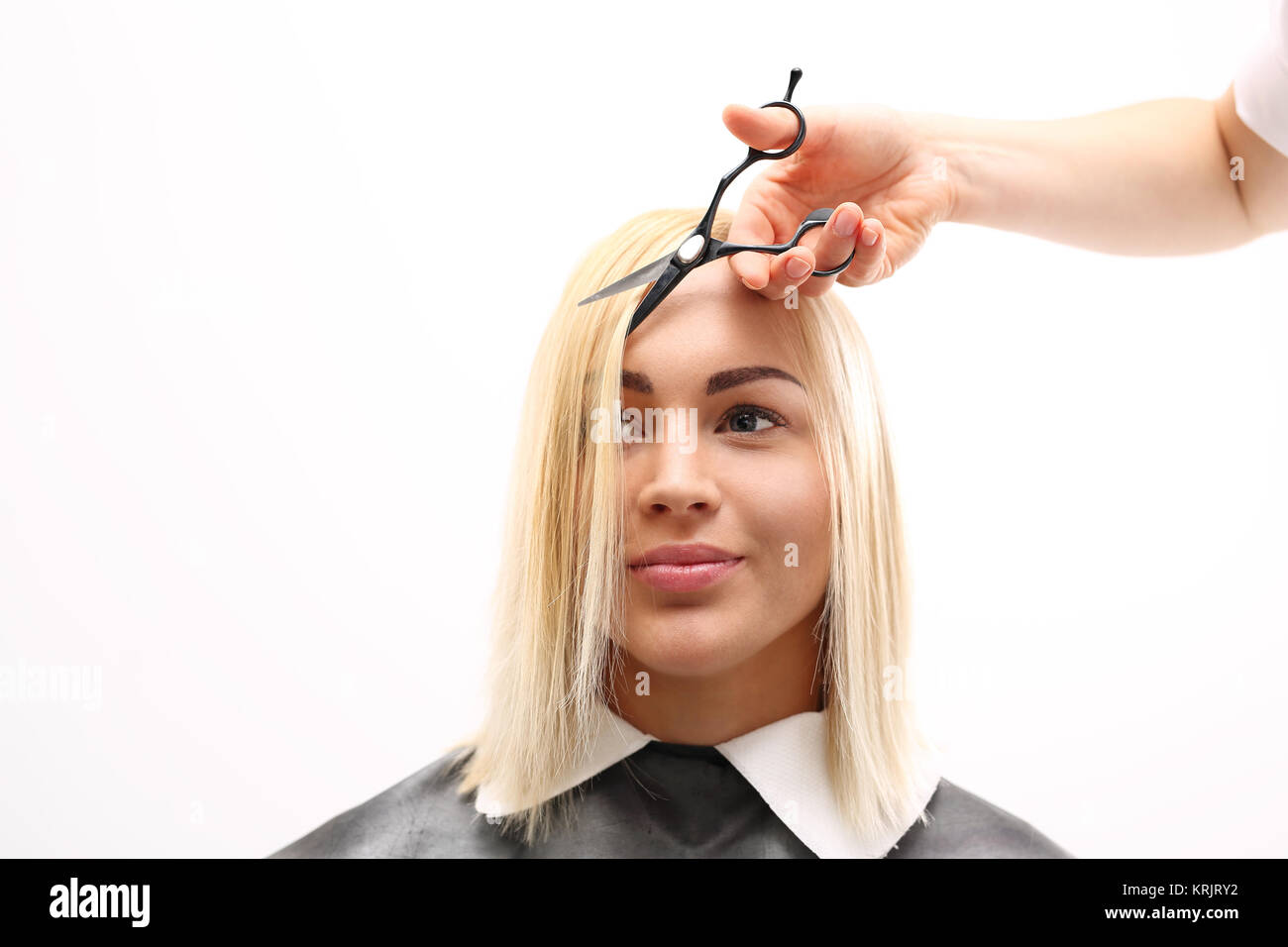 a woman at the hairdresser's Stock Photo