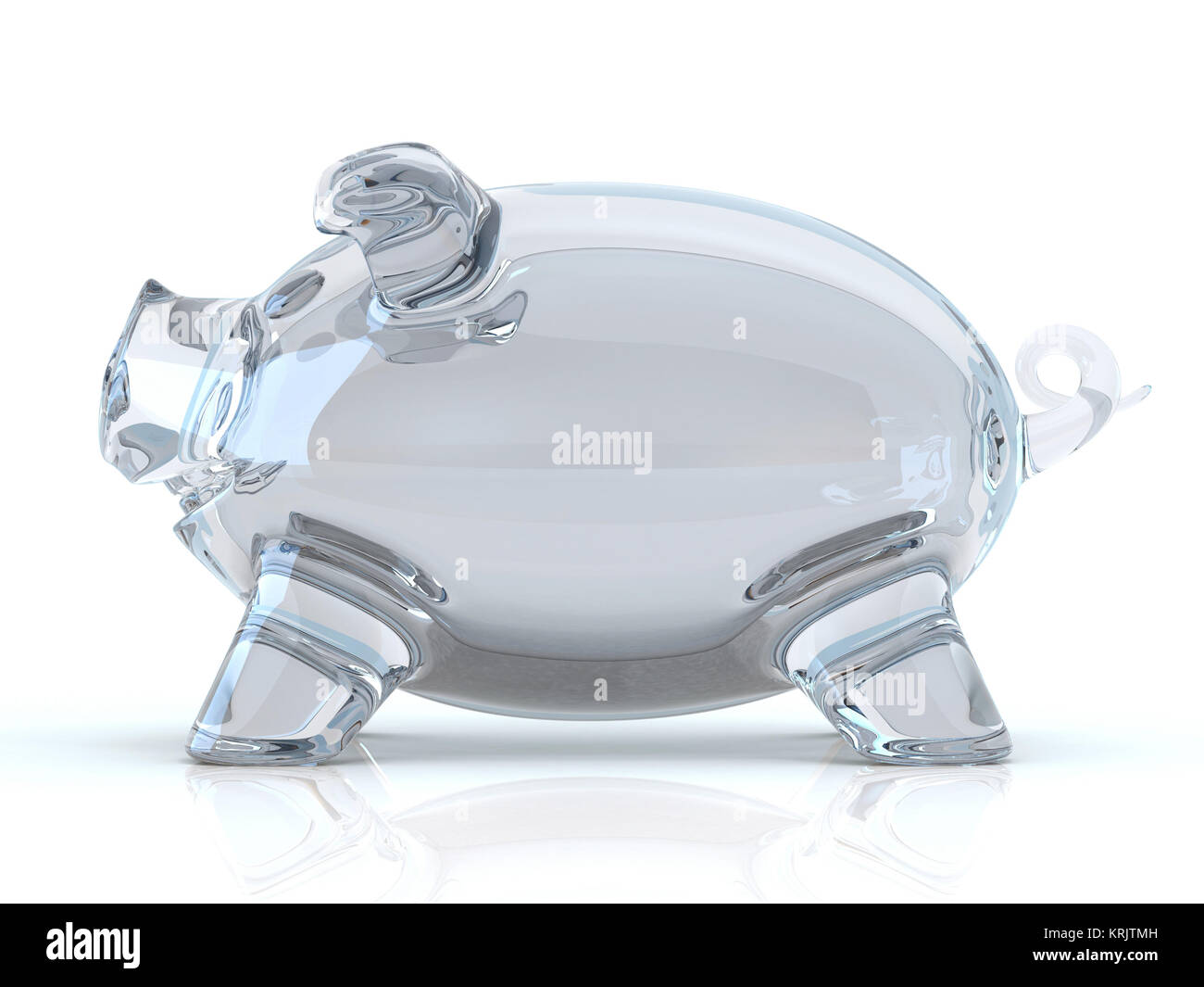 Empty glass piggy bank. 3D Stock Photo - Alamy