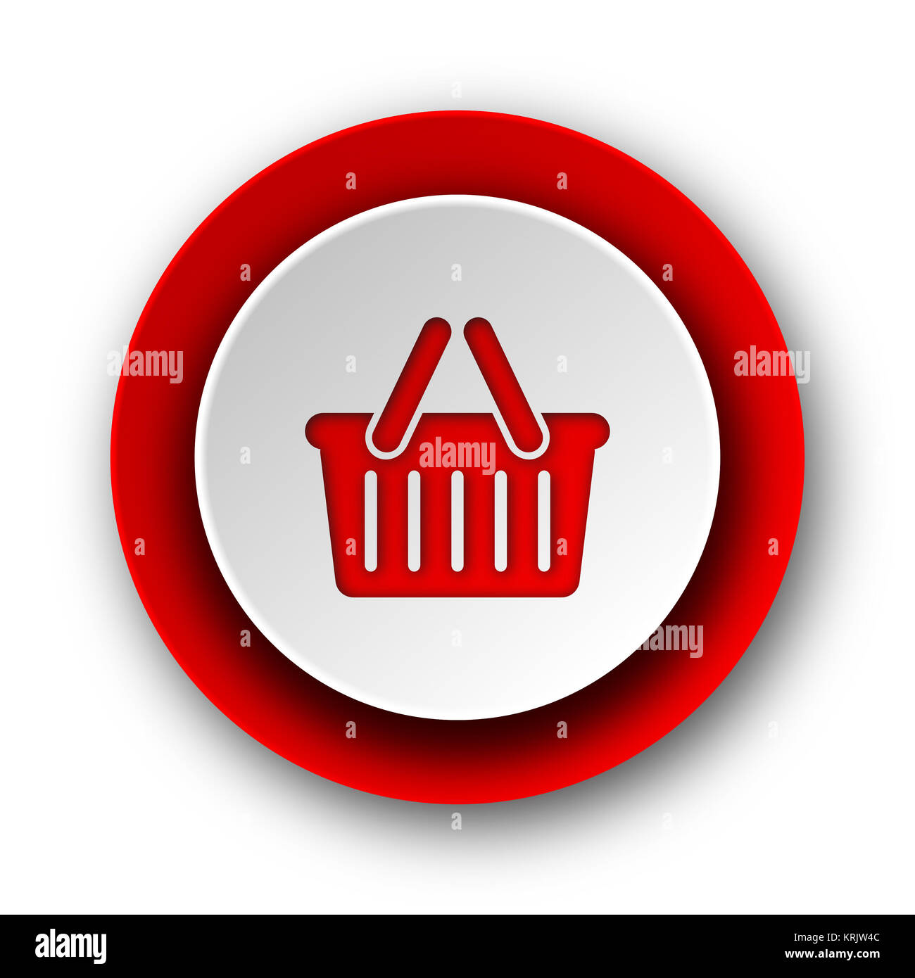 cart red modern web icon on white background Stock Photo - Alamy