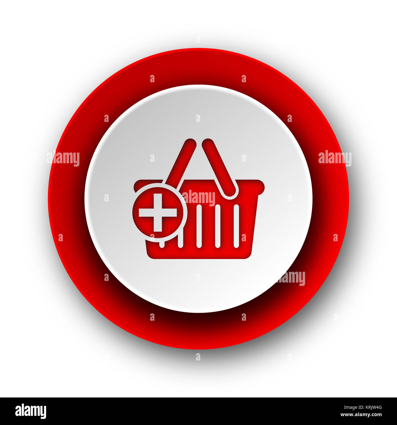 cart red modern web icon on white background Stock Photo - Alamy