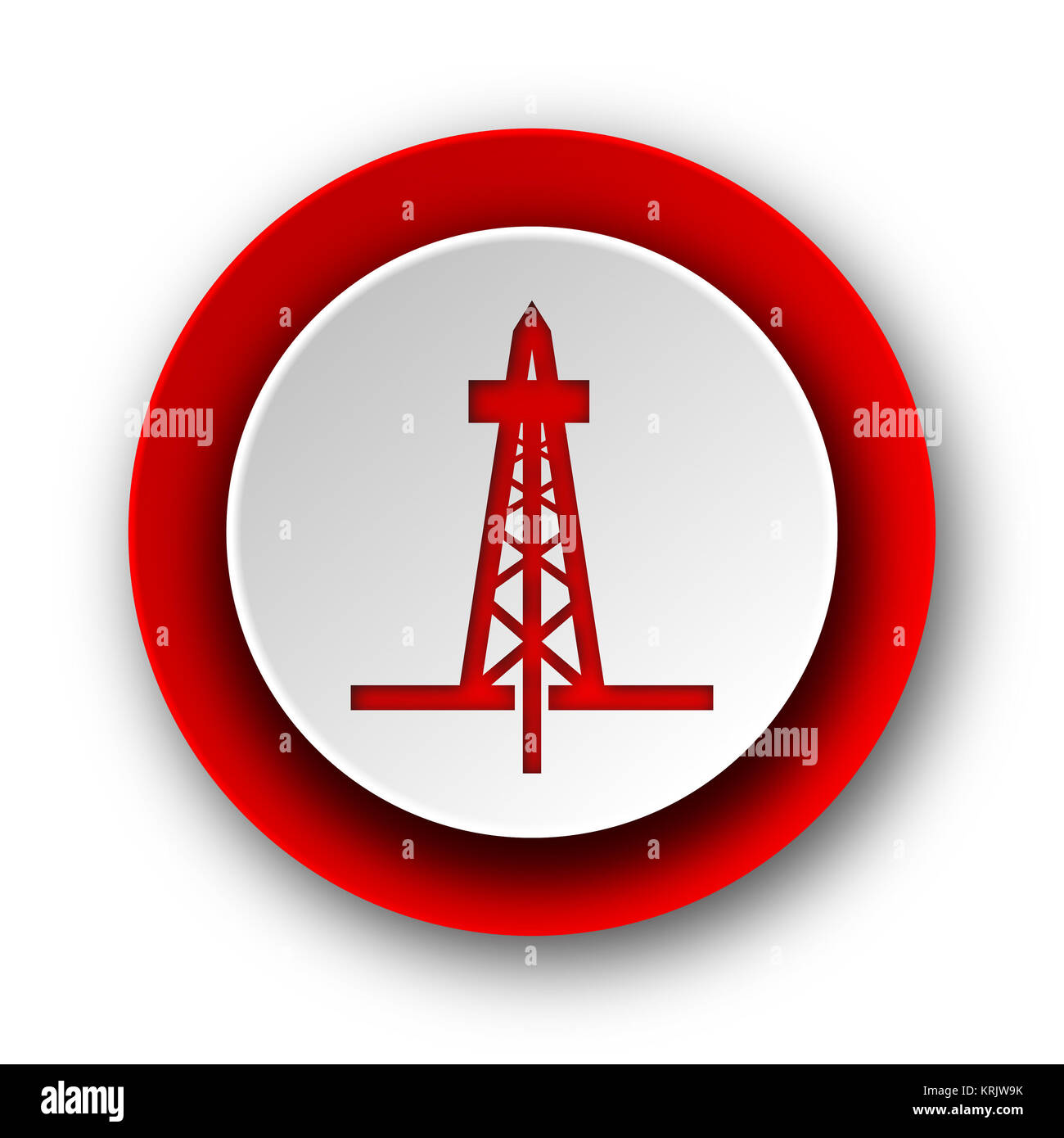 drilling red modern web icon on white background Stock Photo