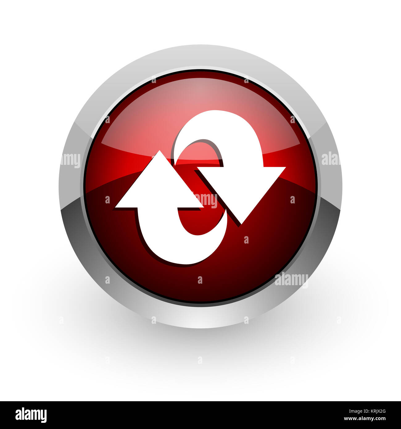 rotate red circle web glossy icon Stock Photo - Alamy